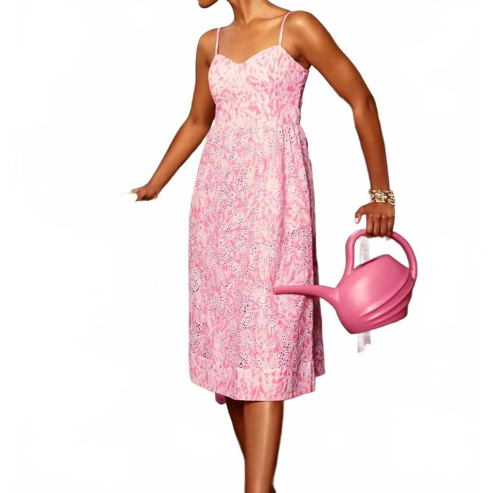 NEW LILLY PULITZER allarie midi dress in rousseau pink tulip to tango - Picture 6 of 6